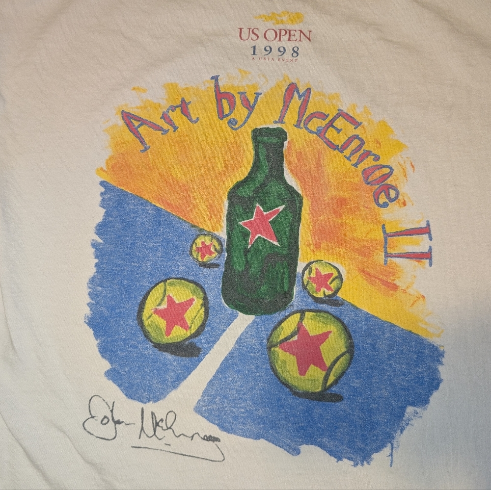 US Open 1998 Vintage Men's Large Tee McEnroe Art